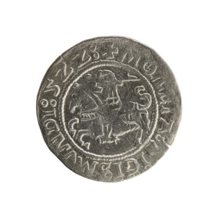 Lithuanian half-grosz, Sigismund I the Old (king of Poland; 1506–1548), 1522. Silver coin