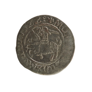 Lithuanian half-grosz, Sigismund I the Old (king of Poland; 1506–1548). Silver coin (half-grosz),