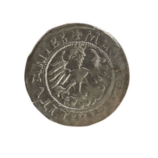 Lithuanian half-grosz, Sigismund I the Old (King of Poland; 1506–1548). Silver coin (half-grosz),