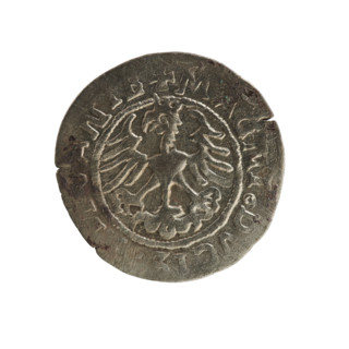 Lithuanian half-grosz, Sigismund I the Old (king of Poland; 1506–1548). Silver coin (half-grosz),