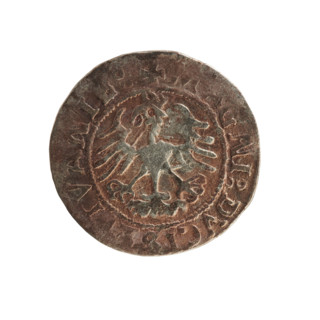 Lithuanian half-grosz, Sigismund I the Old (king of Poland; 1506–1548). Silver coin (half-grosz),