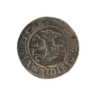 Lithuanian half-grosz, Sigismund I the Old (king of Poland; 1506–1548). Polish coin (Jagiellon
