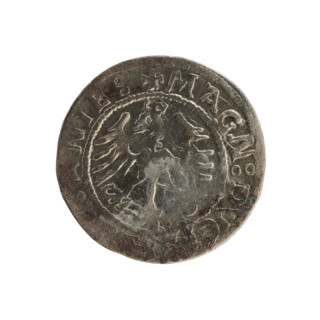 Lithuanian half-grosz, Sigismund I the Old (king of Poland; 1506–1548). Silver coin (half-grosz),