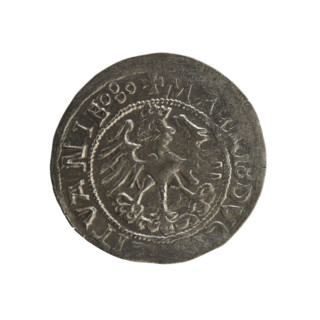 Lithuanian half-grosz, Sigismund I the Old (king of Poland; 1506–1548). Polish coin; Jagiellonian