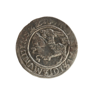 Lithuanian half-grosz, Sigismund I the Old (king of Poland; 1506–1548). Silver coin (half-grosz),