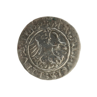 Lithuanian half-grosz, Sigismund I the Old (king of Poland; 1506–1548). Silver coin (1522).