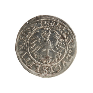 Lithuanian half-grosz, Sigismund I the Old (King of Poland; 1506–1548). Silver coin (half-grosz),