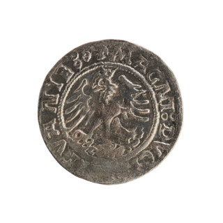 Lithuanian half-grosz, Sigismund I the Old (King of Poland; 1506–1548). Polish coin (Jagiellon