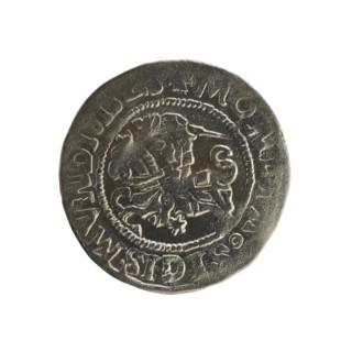 Lithuanian half-grosz, Sigismund I the Old (king of Poland; 1506–1548). Silver coin (half-grosz),