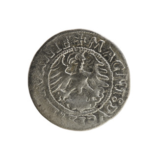 Lithuanian half-grosz, Sigismund I the Old (king of Poland; 1506–1548). Polish coin, Jagiellon
