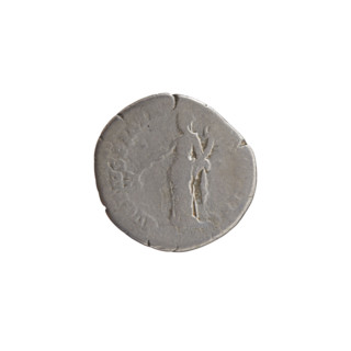 Denarius of Antoninus Pius (86–161; Roman emperor 138–161). Obverse: bare head of Antoninus Pius
