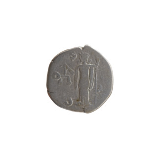 Denarius of Antoninus Pius (reigned 138–161). Obverse: Head of Antoninus Pius in a laurel wreath