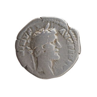 Denarius, Antoninus Pius (86–161; Roman Emperor 138–161), c. 145–161. Obverse: Head of Antoninus