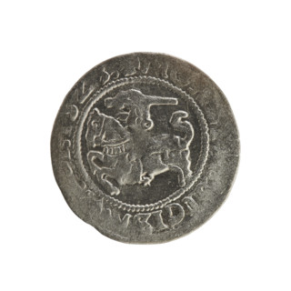 Lithuanian half-grosz, Sigismund I the Old (king of Poland; 1506–1548). Obverse: Pursuer