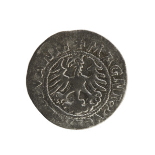 Lithuanian half-grosz, Sigismund I the Old (king of Poland; 1506–1548). Silver coin (half-grosz),