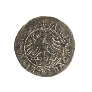 Lithuanian half-grosz, Sigismund I the Old (king of Poland; 1506–1548). Silver coin (half-grosz),