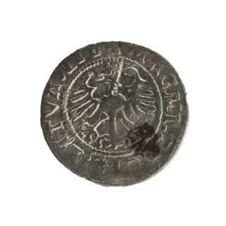 Lithuanian half-grosz, Sigismund I the Old (king of Poland; 1506–1548). Silver coin (half-grosz),