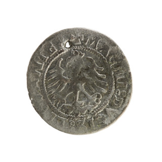 Lithuanian half-grosz, Sigismund I the Old (King of Poland; 1506–1548), 1524. Obverse: Pogon