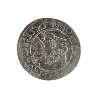 Lithuanian half-grosz, Sigismund I the Old (king of Poland; 1506–1548). Silver coin (half-grosz),