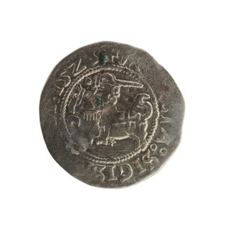 Lithuanian half-grosz, Sigismund I the Old (king of Poland; 1506–1548). Polish coin of the