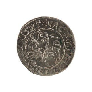 Lithuanian half-grosz, Sigismund I the Old (king of Poland; 1506–1548). Polish coin (Jagiellon