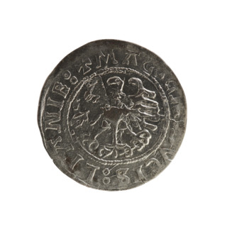 Lithuanian half-grosz, Sigismund I the Old (king of Poland; reign 1506–1548). Coin (1525). Obverse: