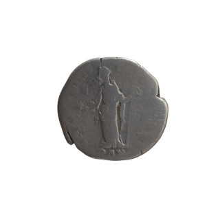 Denarius of Antoninus Pius (86–161; Roman emperor 138–161). Obverse: Head of Antoninus Pius in a