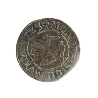 Lithuanian half-grosz, Sigismund I the Old (king of Poland; 1506–1548). R8 (rarity). Polish coin