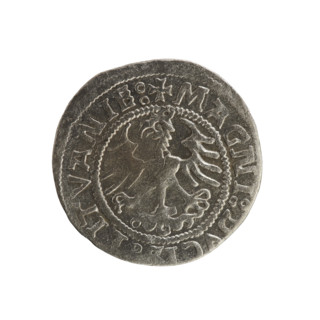 Lithuanian half-grosz, Sigismund I the Old (king of Poland; 1506–1548). Polish coin (Jagiellon