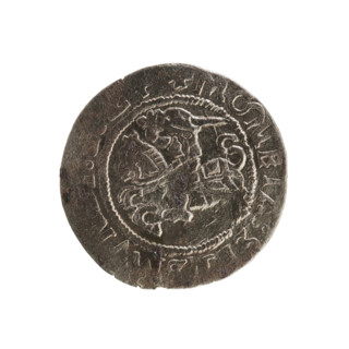 Lithuanian half-grosz, Sigismund I the Old (King of Poland; 1506–1548). Silver coin (half-grosz),