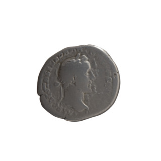 Denarius of Antoninus Pius (86–161; Roman emperor 138–161). Obverse: head of the emperor in a