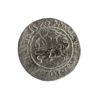 Lithuanian half-grosz, Sigismund I the Old (king of Poland; 1506–1548). Silver coin (1526).