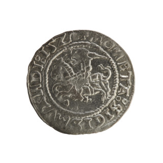 Lithuanian half-grosz, Sigismund I the Old (king of Poland; 1506–1548). Polish coin of the