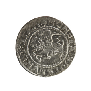 Lithuanian half-grosz, Sigismund I the Old (king of Poland; 1506–1548). Obverse: Pursuer
