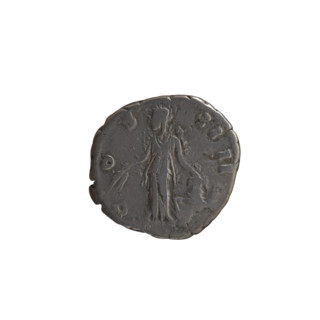 Denarius of Antoninus Pius (86–161; Roman emperor 138–161). Obverse: head of the emperor in a