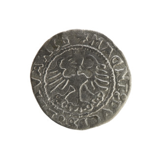 Lithuanian half-grosz, Sigismund I the Old (king of Poland; 1506–1548). R8 (rarity). Polish coin of