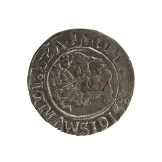 Lithuanian half-grosz, Sigismund I the Old (king of Poland; 1506–1548). Polish coin of the