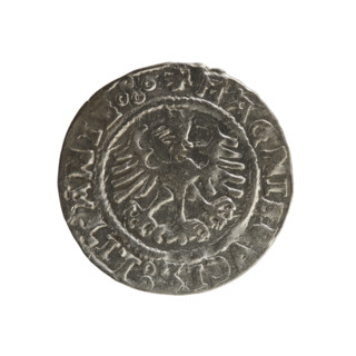 Obverse: Pursuer turned left; in the rim between pearl borders an inscription: + COIN:SIGI,