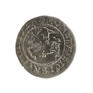 Lithuanian half-grosz, Sigismund I the Old (king of Poland; 1506–1548). Silver coin (half-grosz),