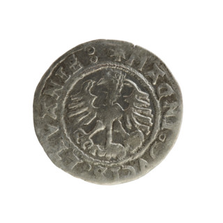 Lithuanian half-grosz, Sigismund I the Old (king of Poland; 1506–1548). Polish coin of the