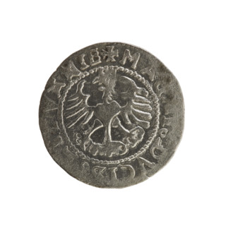 Lithuanian half-grosz, Sigismund I the Old (king of Poland; 1506–1548). Polish coin (Jagiellon