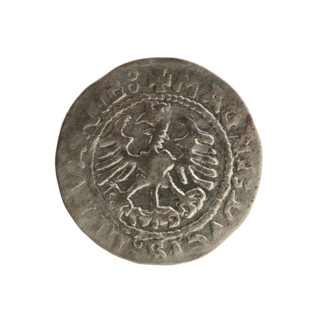 Lithuanian half-grosz, Sigismund I the Old (king of Poland; 1506–1548). Silver coin (half-grosz),
