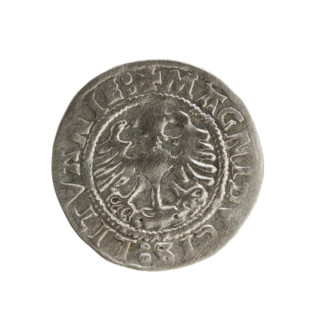 Lithuanian half-grosz, Sigismund I the Old (King of Poland; 1506–1548). Silver coin (half-grosz),