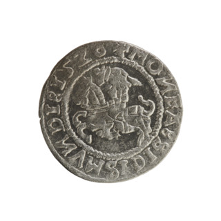 Lithuanian half-grosz, Sigismund I the Old (king of Poland; 1506–1548). Polish coin (Jagiellon
