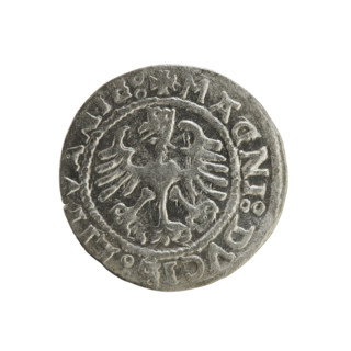 Lithuanian half-grosz, Sigismund I the Old (king of Poland; 1506–1548). Silver coin (half-grosz),