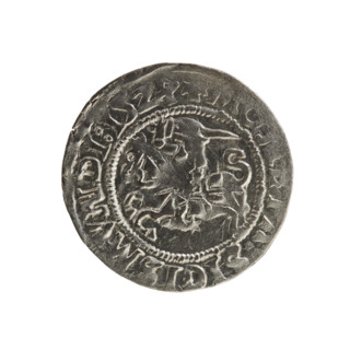 Lithuanian half-grosz, Sigismund I the Old (king of Poland; 1506–1548). Polish coin of the