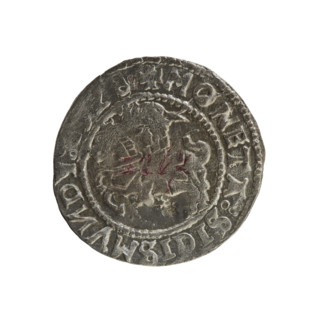 Lithuanian half-grosz, Sigismund I the Old (king of Poland; 1506–1548). Polish coin (1528), Grand