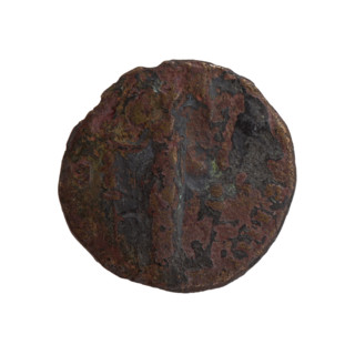 Dupondius of Antoninus Pius (86–161; Roman emperor 138–161). Obverse: Head of Antoninus Pius in