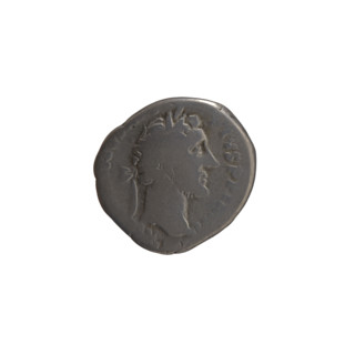 Denarius of Antoninus Pius (86–161; Roman emperor 138–161), c. 156–157. Obverse: head of the