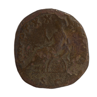 Sestertius of Antoninus Pius (86–161; Roman emperor 138–161), struck 156–157. Obverse: head of